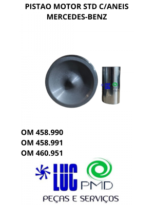 PISTAO MOTOR STD C/ANEIS MERCEDES-BENZ OM 458.990 - OM 458.991 - OM 460.951