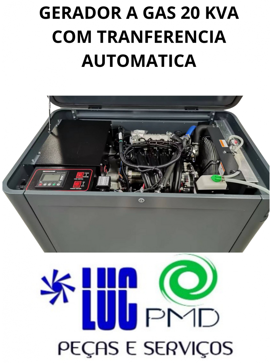 GERADOR A GAS 20 KVA  COM TRANFERENCIA AUTOMATICA