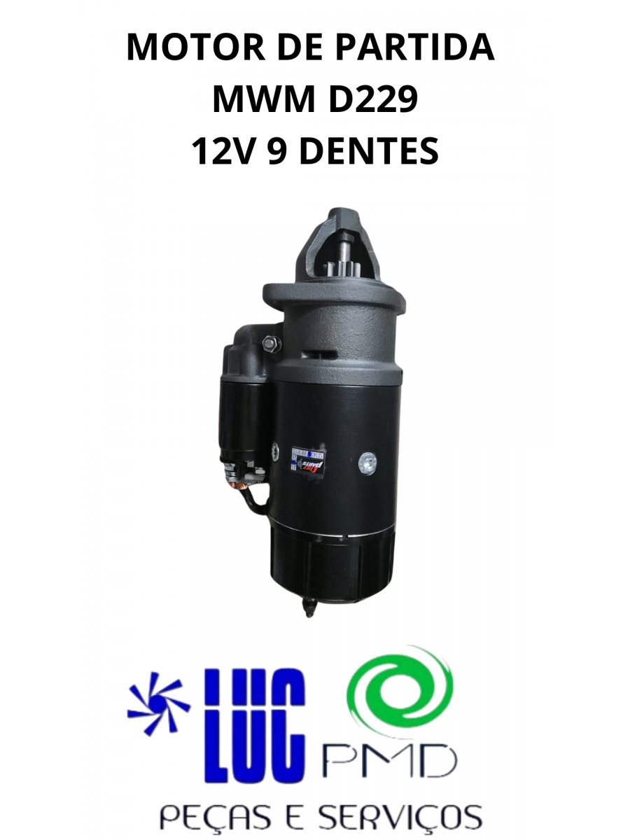 MOTOR DE PARTIDA  MWM D229 12V 9 DENTES