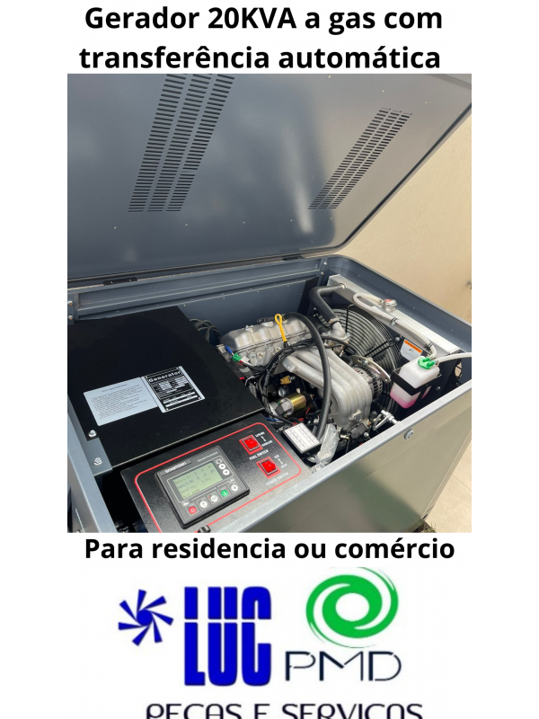 Gerador 20KVA a gas com transferência automática 
