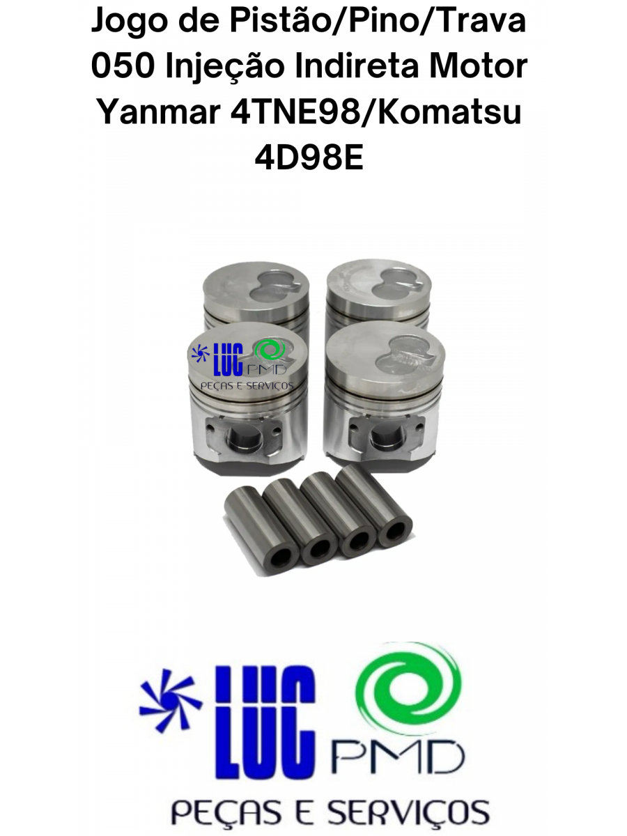 Jogo de Pistão/Pino/Trava 050 Injeção Indireta Motor Yanmar 4TNE98/Komatsu 4D98E